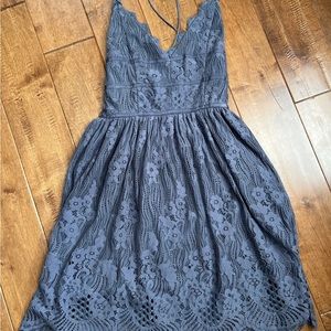 Two Sisters "Aurelia" Lace Slip Mini Dress Corset Steel Blue Retail $78 - Size 6